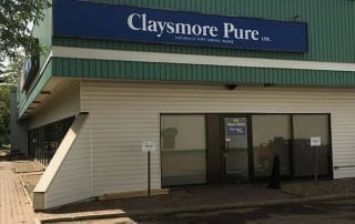 Claysmore Pure Ltd. storefront. Naturally Pure Spring Water