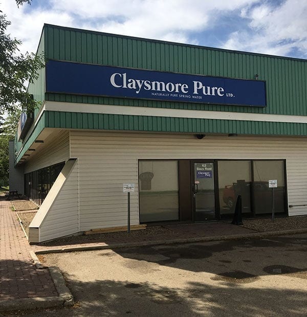 Claysmore Pure Ltd. storefront. Naturally Pure Spring Water