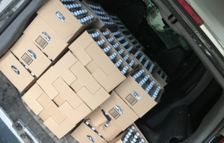 A Claysmore Pure delivery van full of a custom label bottle order ready to be delivered.