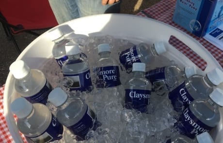 Ice bucket full of Claysmore Pure 500mL Spring Water Bottles