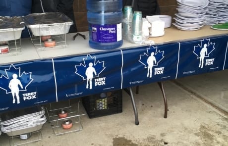 Claysmore Pure sponsorship presence in Sherwood Parks cold and snowy Terry Fox run