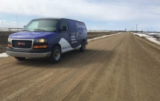 We travel across Alberta from corner to corner and we are not scared of the gravel or mud to service our customers.